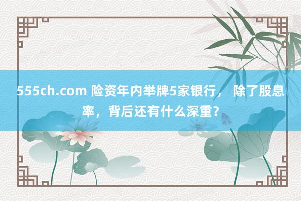 555ch.com 险资年内举牌5家银行， 除了股息率，背后还有什么深重？