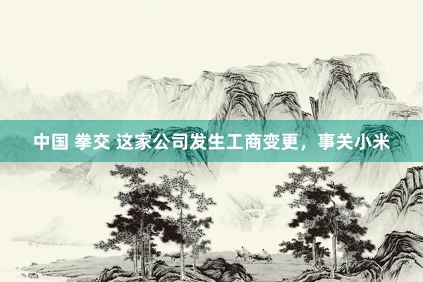 中国 拳交 这家公司发生工商变更，事关小米