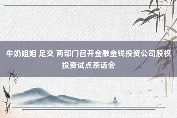牛奶姐姐 足交 两部门召开金融金钱投资公司股权投资试点茶话会