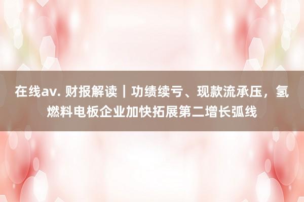 在线av. 财报解读｜功绩续亏、现款流承压，氢燃料电板企业加快拓展第二增长弧线